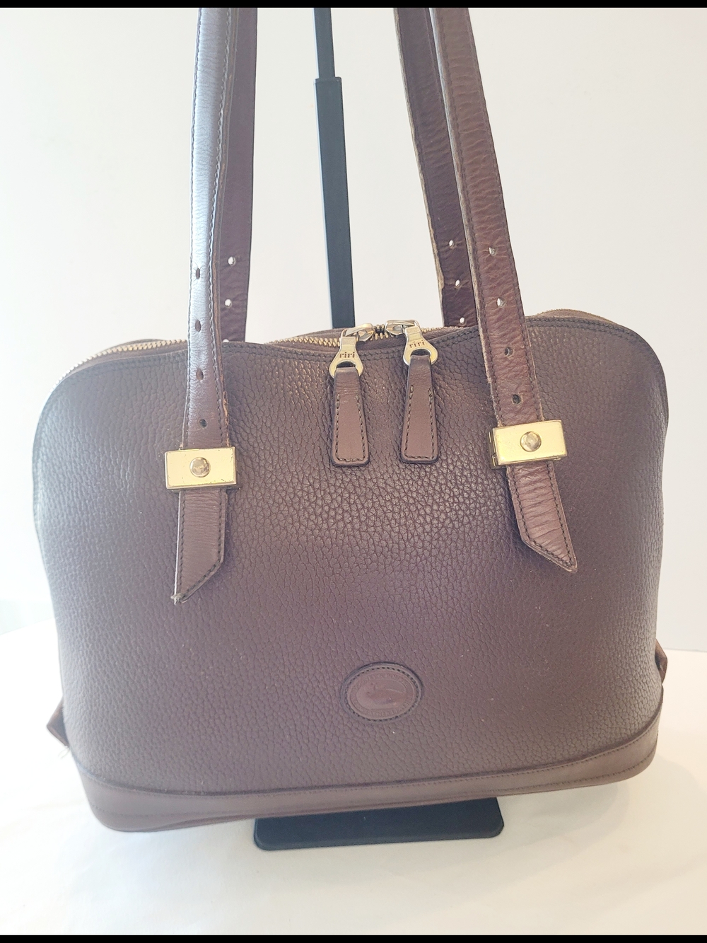 Vintage Classic Brown Leather Tote Shoulder Bag